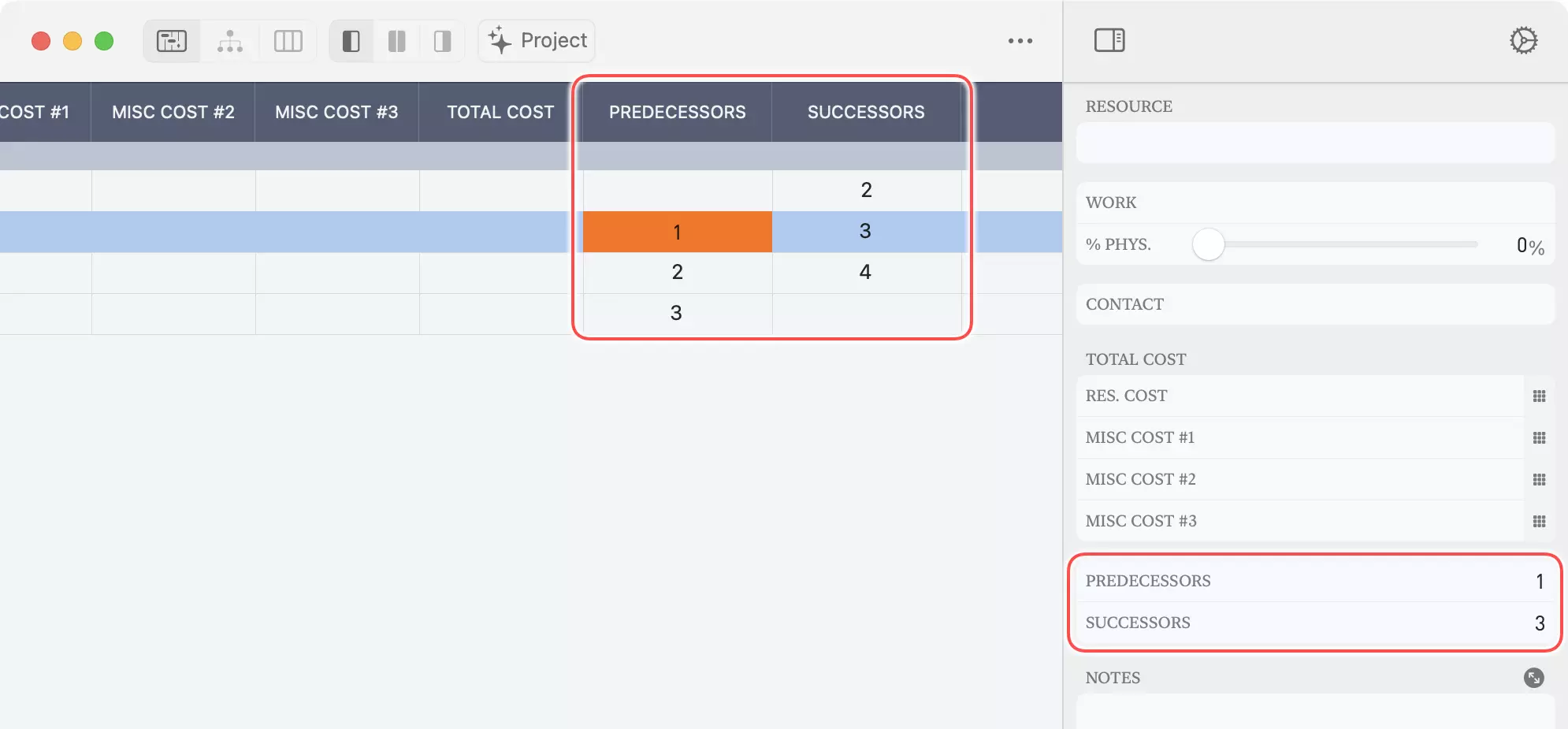 Link on Table View and Inspector