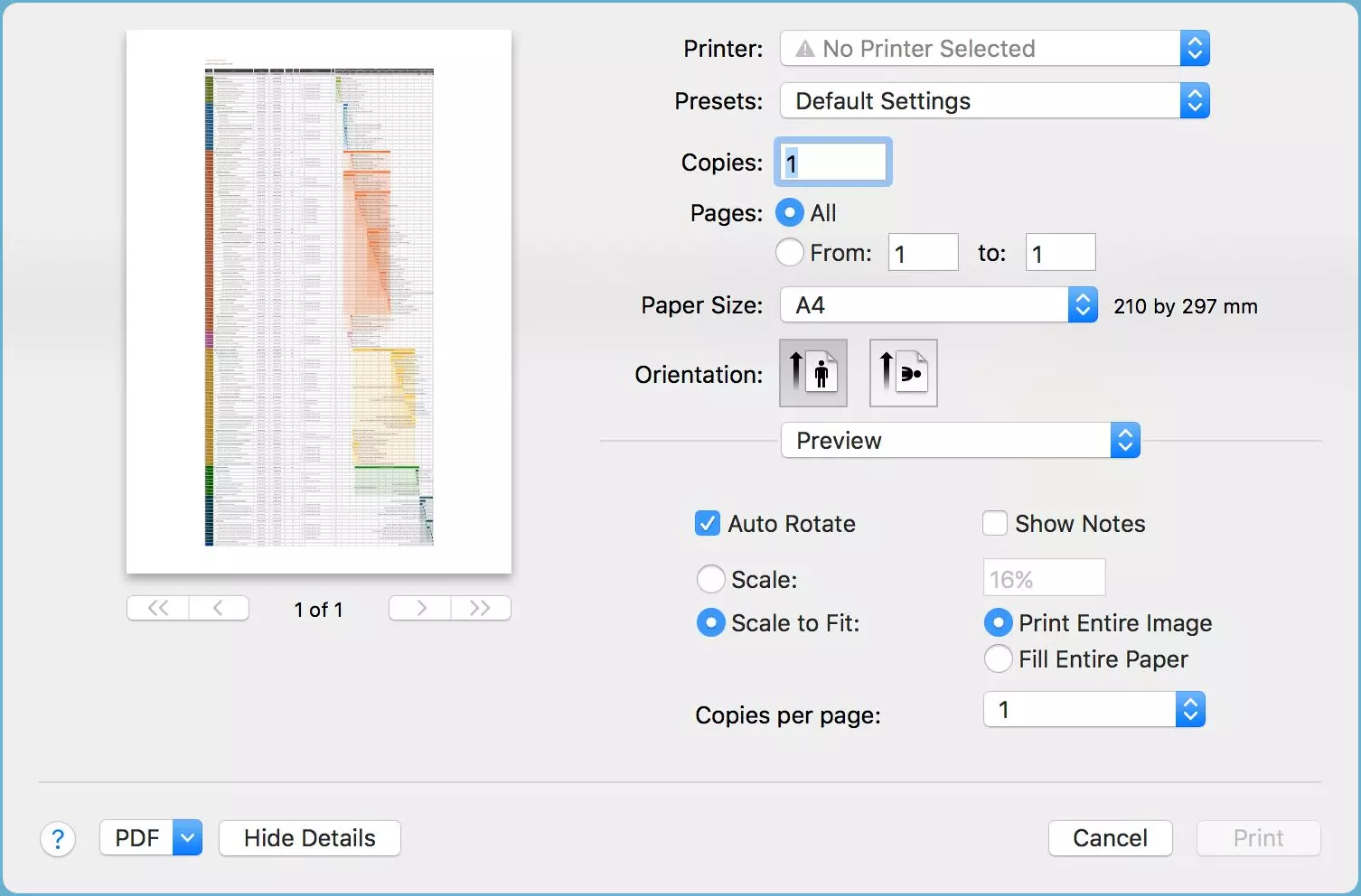 System Print Settings