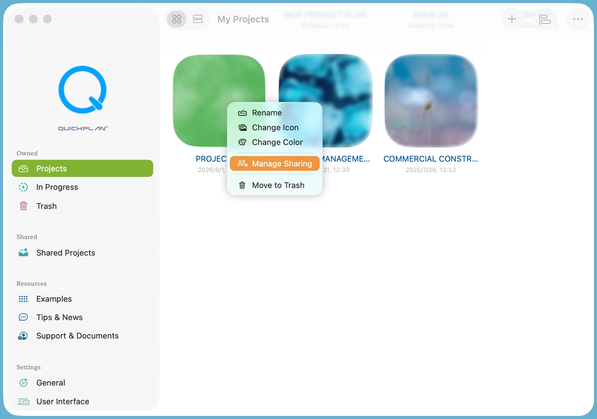 Manage Sharing
