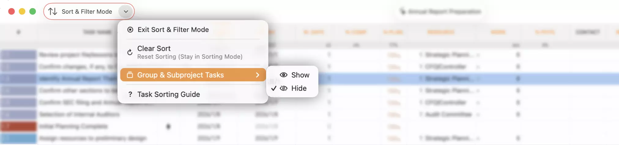 Sort &amp; Filter Options