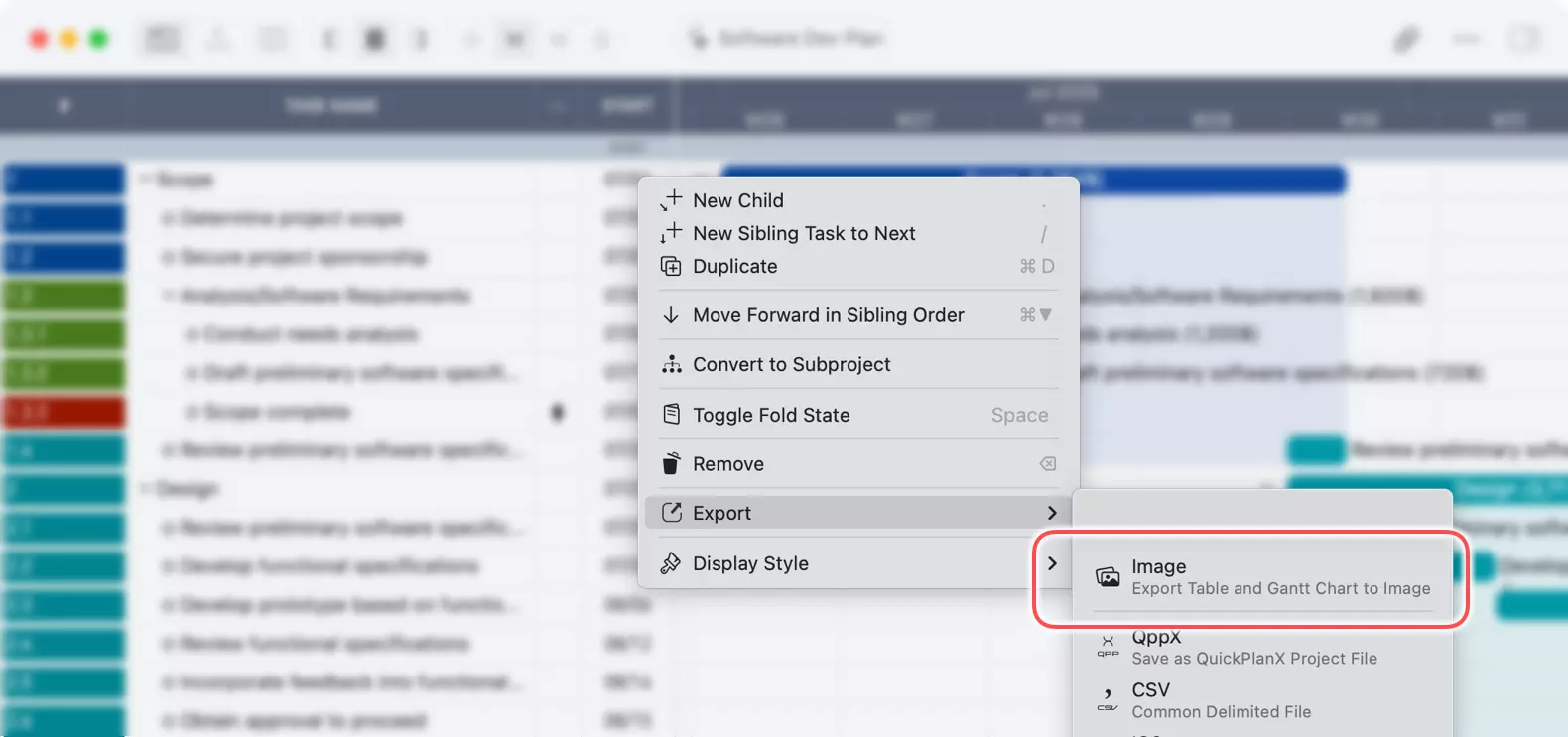 Exportieren auf dem Mac