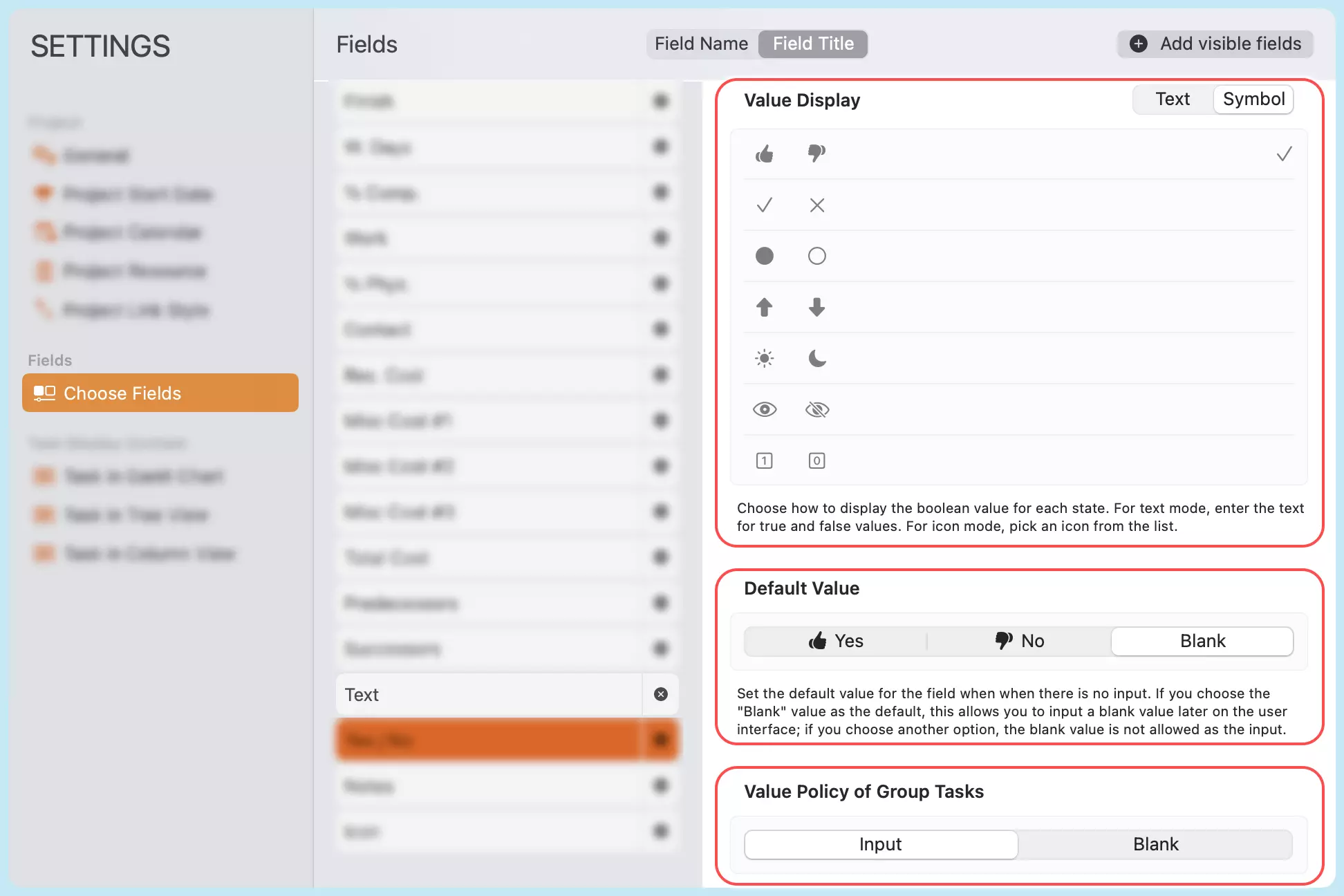 Pantalla y Predeterminado Booleano