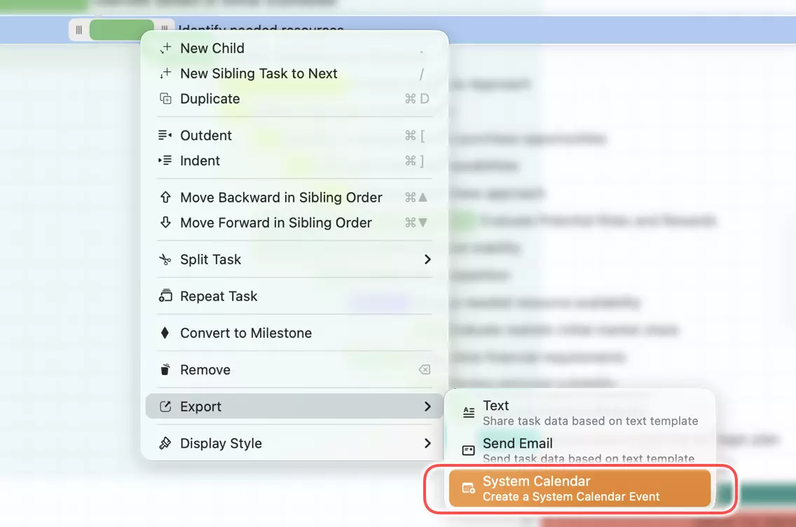 Menú del Calendario del Sistema en macOS