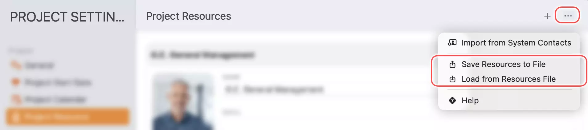Paramètres du Projet - Fichier de Ressources