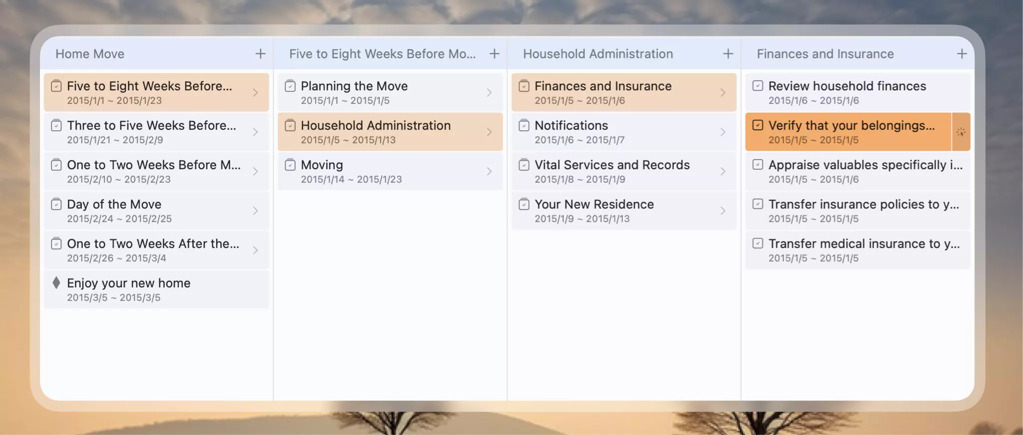 プロジェクトウィンドウ 分欄视图