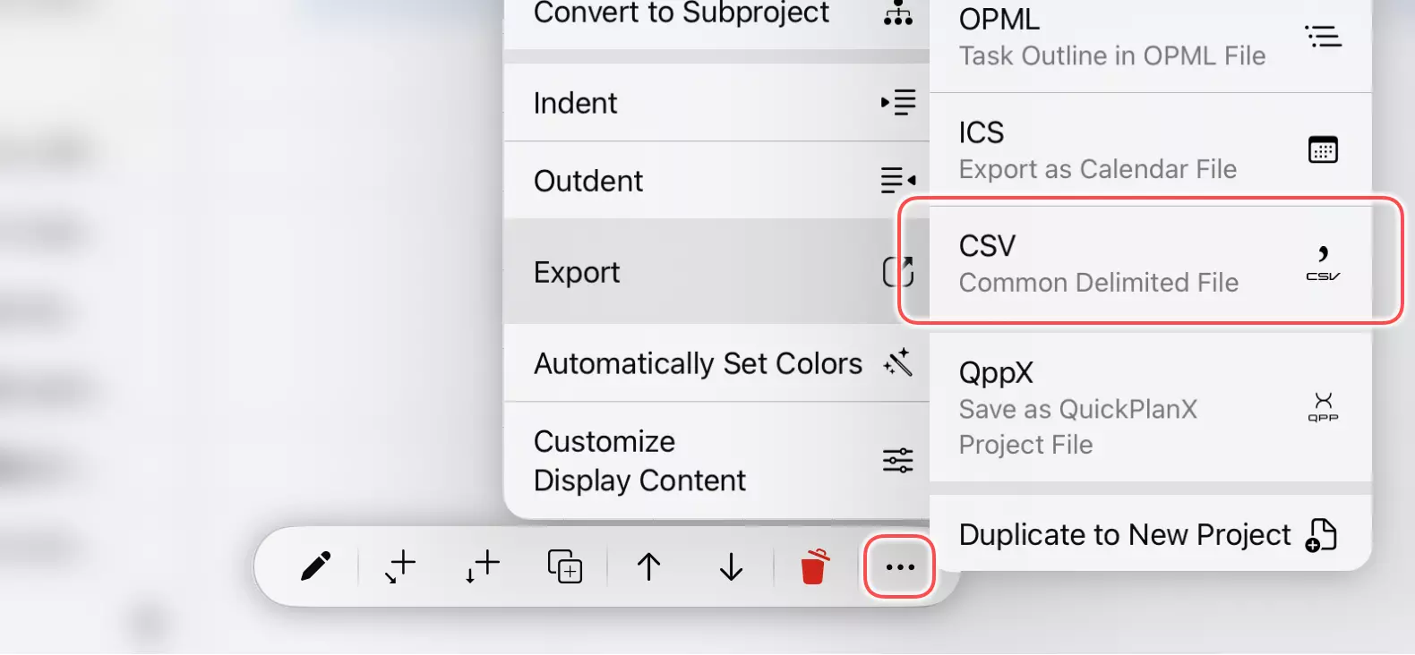 在移动设备上导出