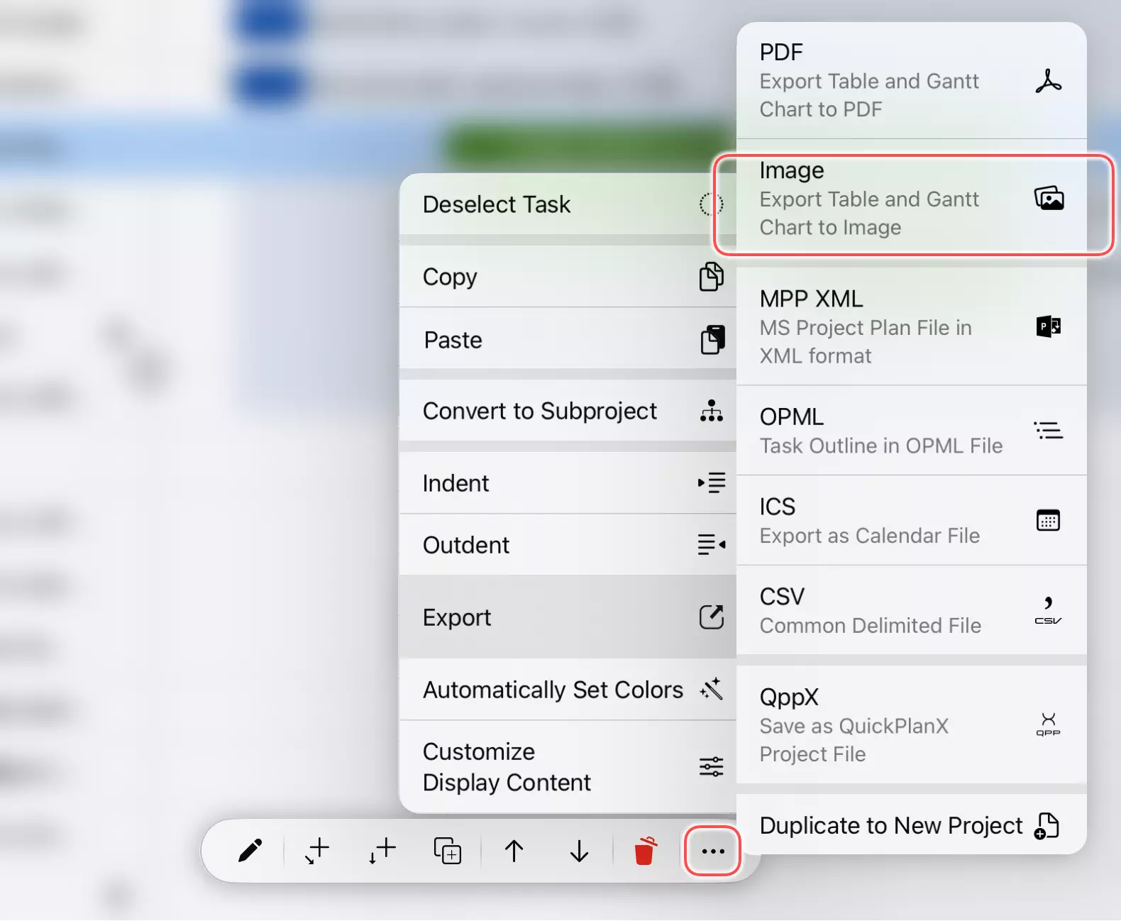 在移动设备上导出