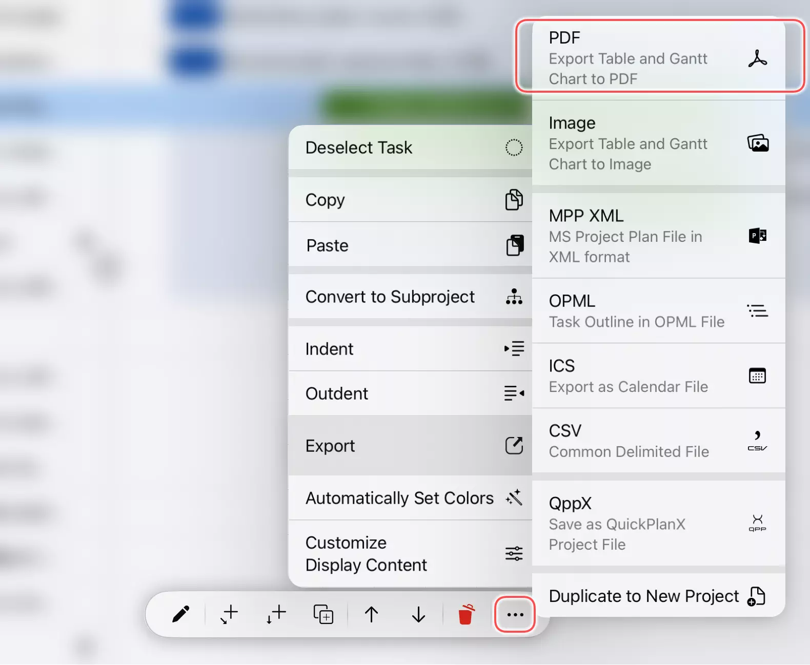 在移动设备上导出